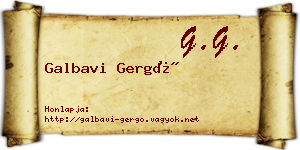Galbavi Gergő névjegykártya